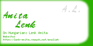 anita lenk business card